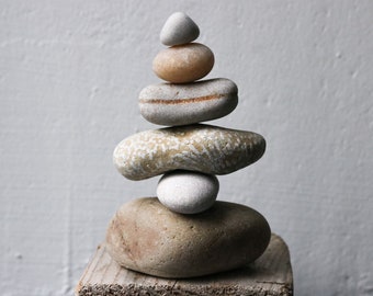 Japandi Art Cairn - Zen Garden Stones - Minimalist Desk Decor - Baltic Sea Stones