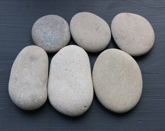 Set of Smooth Rocks for Painting - 6 Pc - Naturally Tumbled Sea Stones - Pebbles Art Supplies