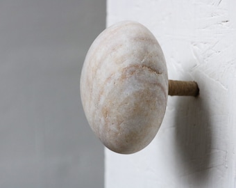 Quartz Stone Wall Hook - 1 Pc - Decorative Towel Holder - Wall Mount Coat Hanger - Japandi Home