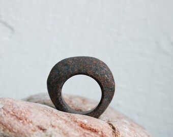 Pebble Ring - Handmade Solid Stone Chunky Ring - Minimalist Statement Jewelry