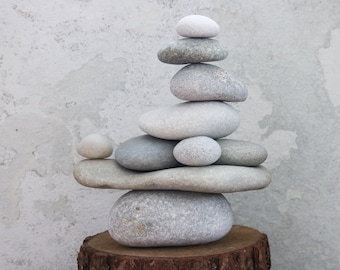 Japandi Art Cairn - Zen Garden Stones - Balance Meditation Rocks - Stress Relief Gift