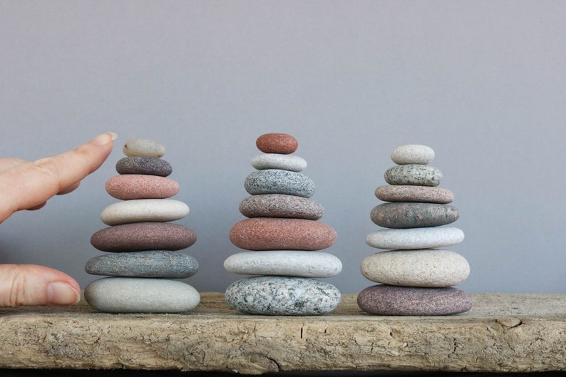 Zen Balance Pebbles Small Beach Stone Cairn Mindfulness Gift Stacking Stones image 5