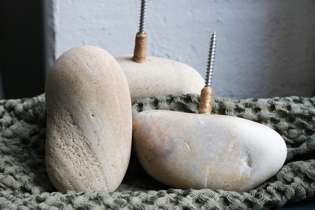 Japandi Wall Art Stone Hooks Large Coat Hooks Wall Mount Towel Hooks ...