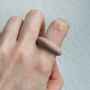 Pink Pebble Ring Handmade Solid Stone Nature Ring Minimalist Statement Jewelry image 4