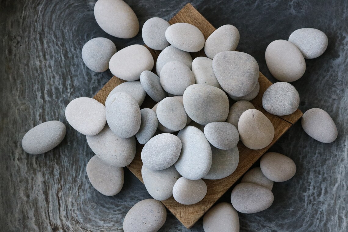 40 Smooth Rocks for Painting Natural Small Flat Stones for Etsy