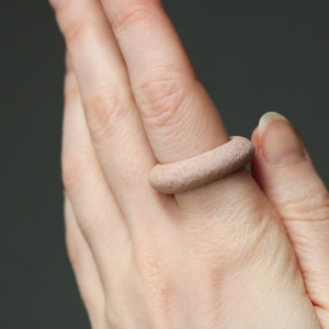 Pink Pebble Ring Handmade Solid Stone Nature Ring Minimalist Statement Jewelry image 5