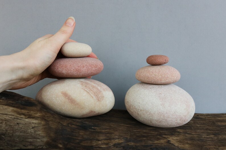 Zen Garden Stone Cairn Assembled Rock Balance Sculpture Etsy