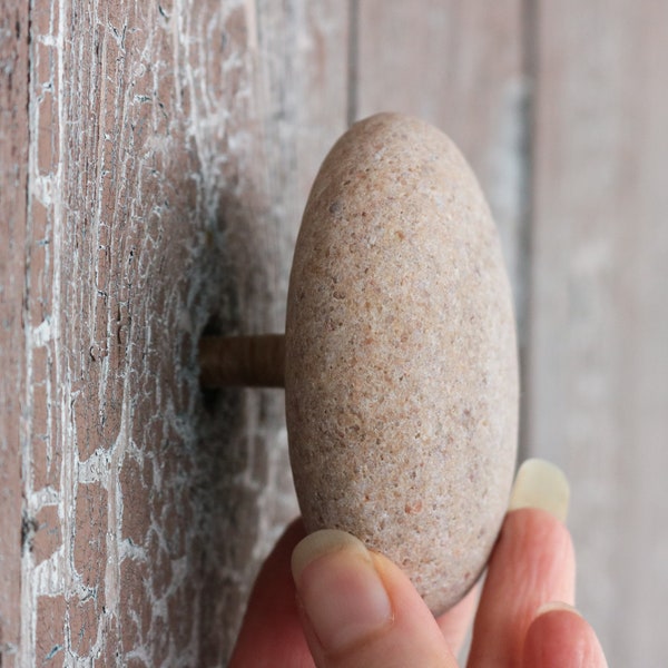 Stone Wall Hook: Baltic Sea Rock, Japandi Towel Hanger