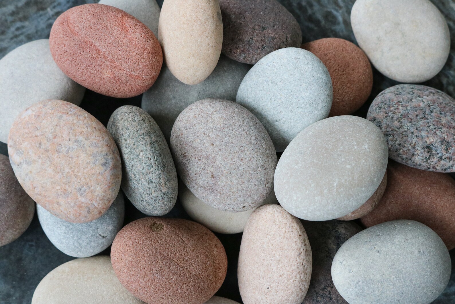 Smooth Oval Rock Mix Naturally Tumbled Colorful Sea Stones Etsy