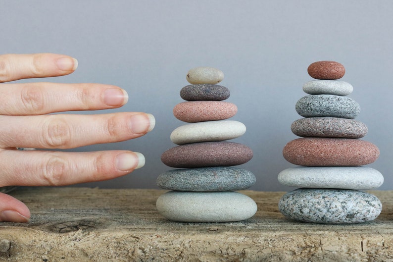 Zen Balance Pebbles Small Beach Stone Cairn Mindfulness Gift Stacking Stones image 6