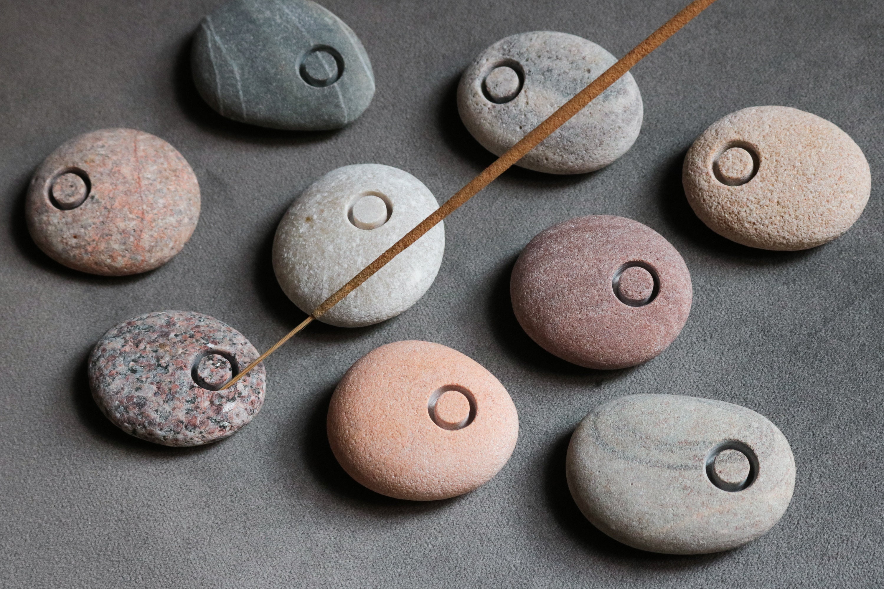 Scared Pibble Sea Stone Incense Holder - Sacred Space - Pebble Incense Burner ...