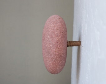 Pink Rock Wall Hook - 1 Pc - Japandi Home - Decorative Towel Holder - Wall Mount Coat Hanger