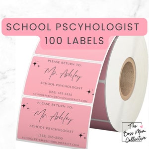 Etiketten voor schoolpsycholoog | Aangepaste psychische sticker | Ondertekenen en retourneren | Aangepast, volledig invullen retourlabel psycholoog |