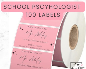 School Psychologist Labels | Custom Psych Sticker | Please Sign & Return | Custom Please Complete Return to School Psychologist Label