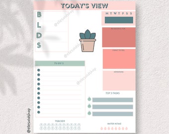 Daily Planner Daily Planner To Do List Planner Printable To Do List  Daily to-do pdf checklist, print at home task checklist