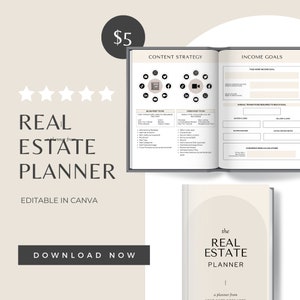 2023 Real Estate Planner | Real Estate Marketing | Planner for Realtors New Real Estate Agents | Realtor Guide Editable Canva | template