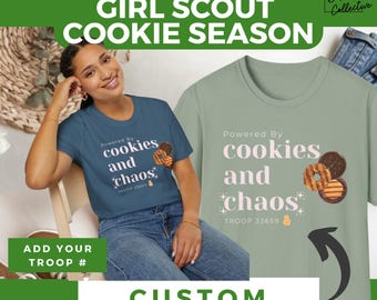 Custom Girl Scout Cookie T-Shirt | Personalized Scout Troop Number | I'm Just Here for the Cookies T-Shirt | Cookie Dealer Shirt |