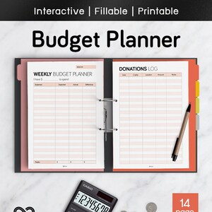 Budget Planner | Interactive | Fillable PDF | Printable | Organiser
