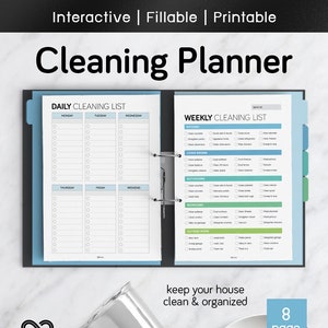 House Cleaning Planner | Interactive | Fillable PDF | Printable | Organizer