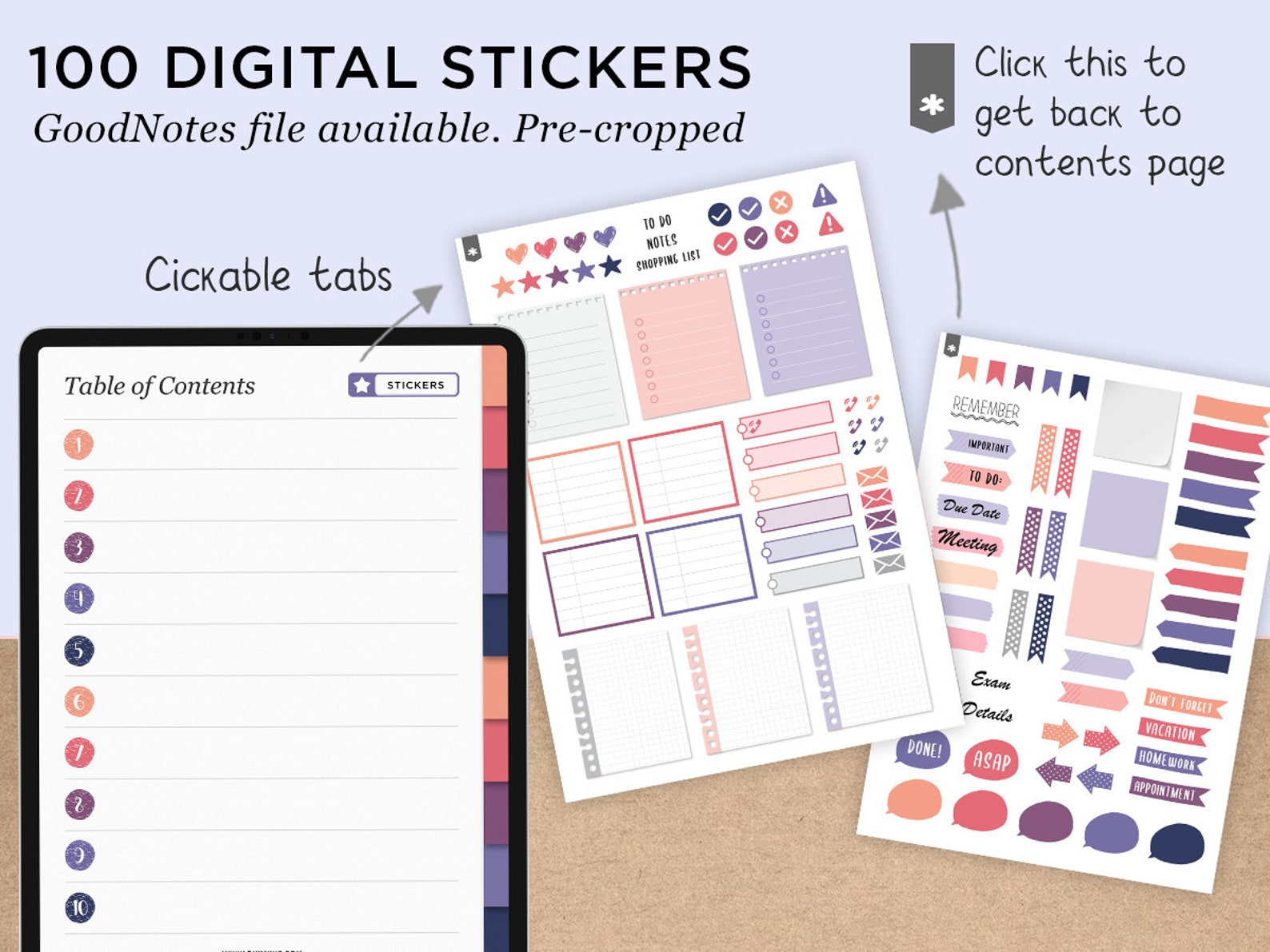 Digital Notebook Goodnotes Notability Digital Stickers Included iPad ...