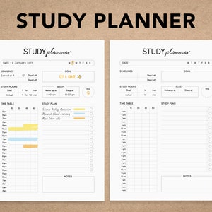 Daily Study Planner | Student Planner | Assignment Tracker | Homework Planner | College | Instant download PDF | Printable Planner