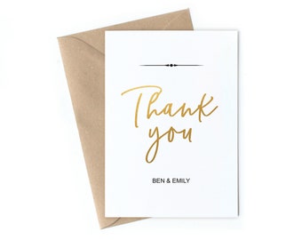 Gold Foil Thank You Card, Printable Thank You Card Template, Any Event ...