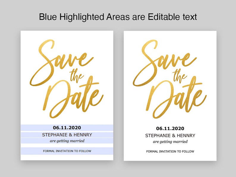 Editable PDF Save the Date Card Printable Bridesmaid Save - Etsy