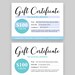 Editable PDF Gift Certificate Card Printable Template Instant Download ...