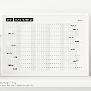 2024 Clean Simple Minimal Wall Planner 2024 Calendar School Wall