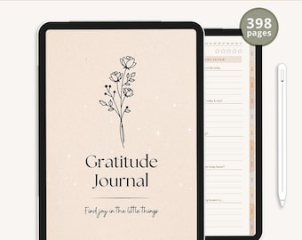 Digital Gratitude Journal | Daily Gratitude Journal for iPad, GoodNotes | Digital Journal | Mental Health & Mindfulness Journal