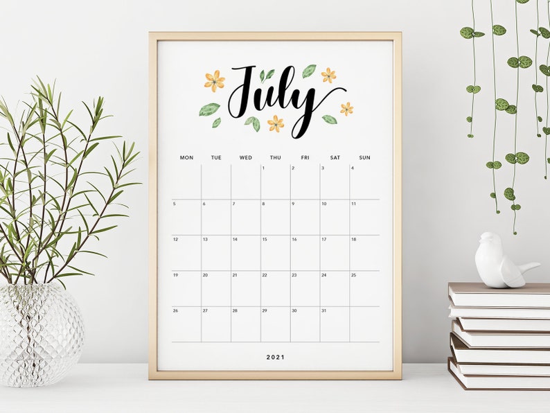 2021 Printable Calendar 2021 Monthly Calendar A4 A3 | Etsy
