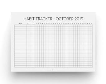 Habit Tracker | Editable | Fillable