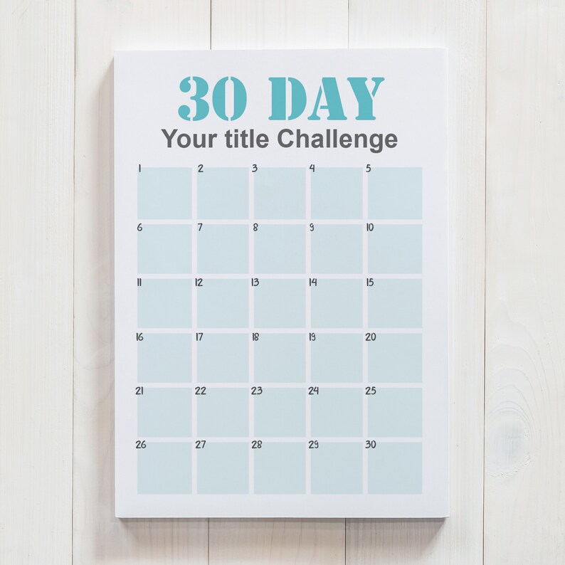 Editable 30 Day Challenge Tracker PDF Planner Insert - Etsy New Zealand