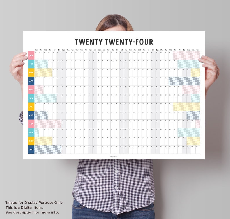 2024 Year Planner Digital Wall Planner Large Wall Calendar Etsy UK