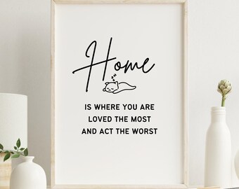 Home quote, Printable wall art, Inspirational, Positive quotes, Quote print, Best friend gifts, Gift for family