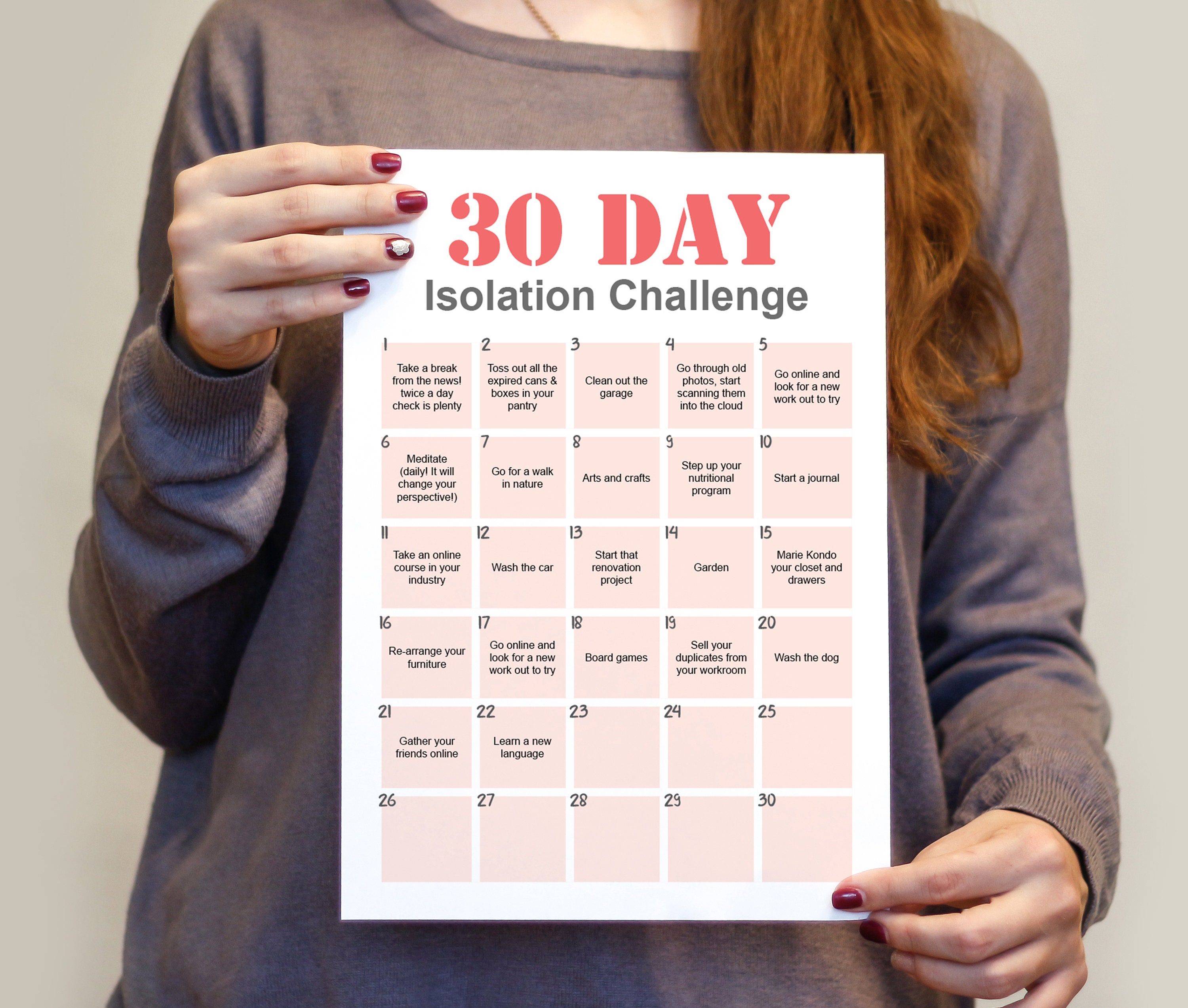 Editable 30 Day Challenge Tracker PDF Planner Insert | Etsy