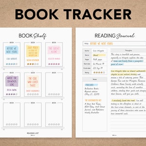 Book Tracker | Book Lover | Book Review | Reading Log Bookshelf | Instant download