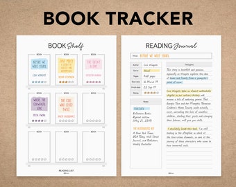 Book Tracker | Book Lover | Book Review | Reading Log Bookshelf | Instant download