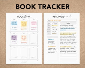 Book Tracker | Book Lover | Book Review | Reading Log Bookshelf | Instant download