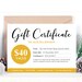 Editable PDF Gift Certificate Card Printable Template Instant Download ...