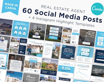 Real Estate Agent Social Media Posts, Real Estate Marketing, Facebook Post, Instagram, Real Estate Canva Templates, Realtor Download