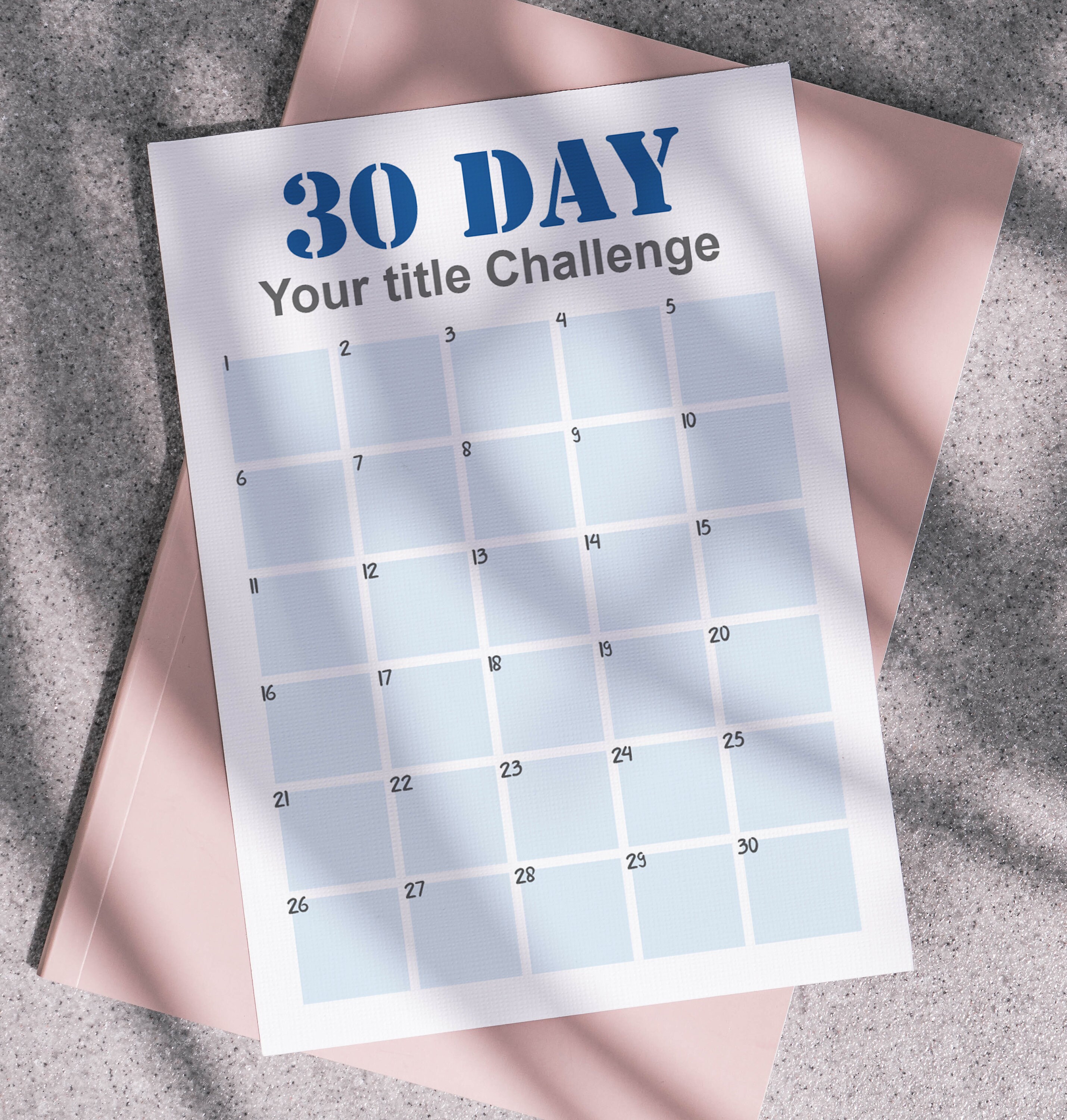 Editable 30 Day Challenge Tracker PDF Planner Insert - Etsy New Zealand