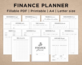 Fillable Budget planner | Financial planner | Expense Tracker | Monthly Budget | Printable Finance PDF | Budget tracker | A4 | Letter size