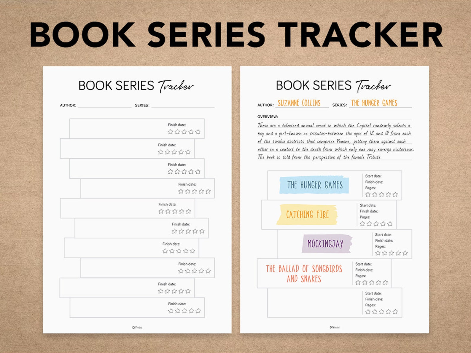 Book Series Tracker Reading Order Book Planner Printable Etsy