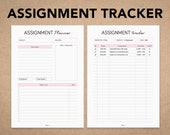 Fillable Assignment Tracker | Assignment Homework Planner | College Assignment Tracker | Editable Instant download PDF | Printable Planner