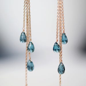 Cascade Earrings, Silver Gemstone Cascading Earrings, Long Shoulder Earrings, Statement Earrings, Gemstone Drop Earrings, Handmade Jewelry