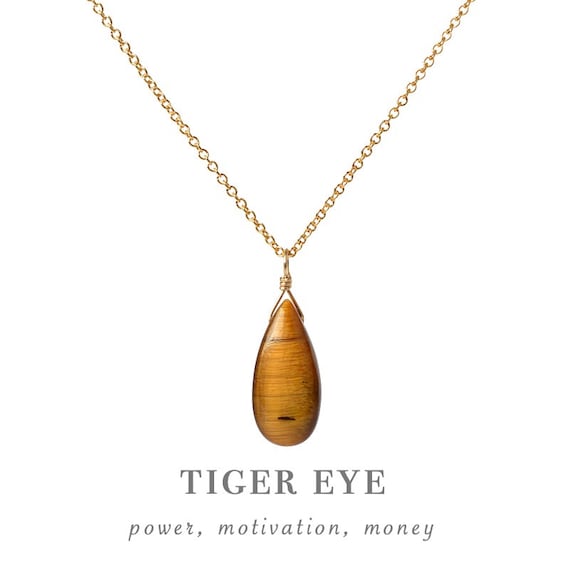 Tigers Eye Necklace Wire Wrapped Tigers Eye Pendant Solar Plexus Chakra Necklace Metaphysical Crystal Necklace Boho Hippie Gifts