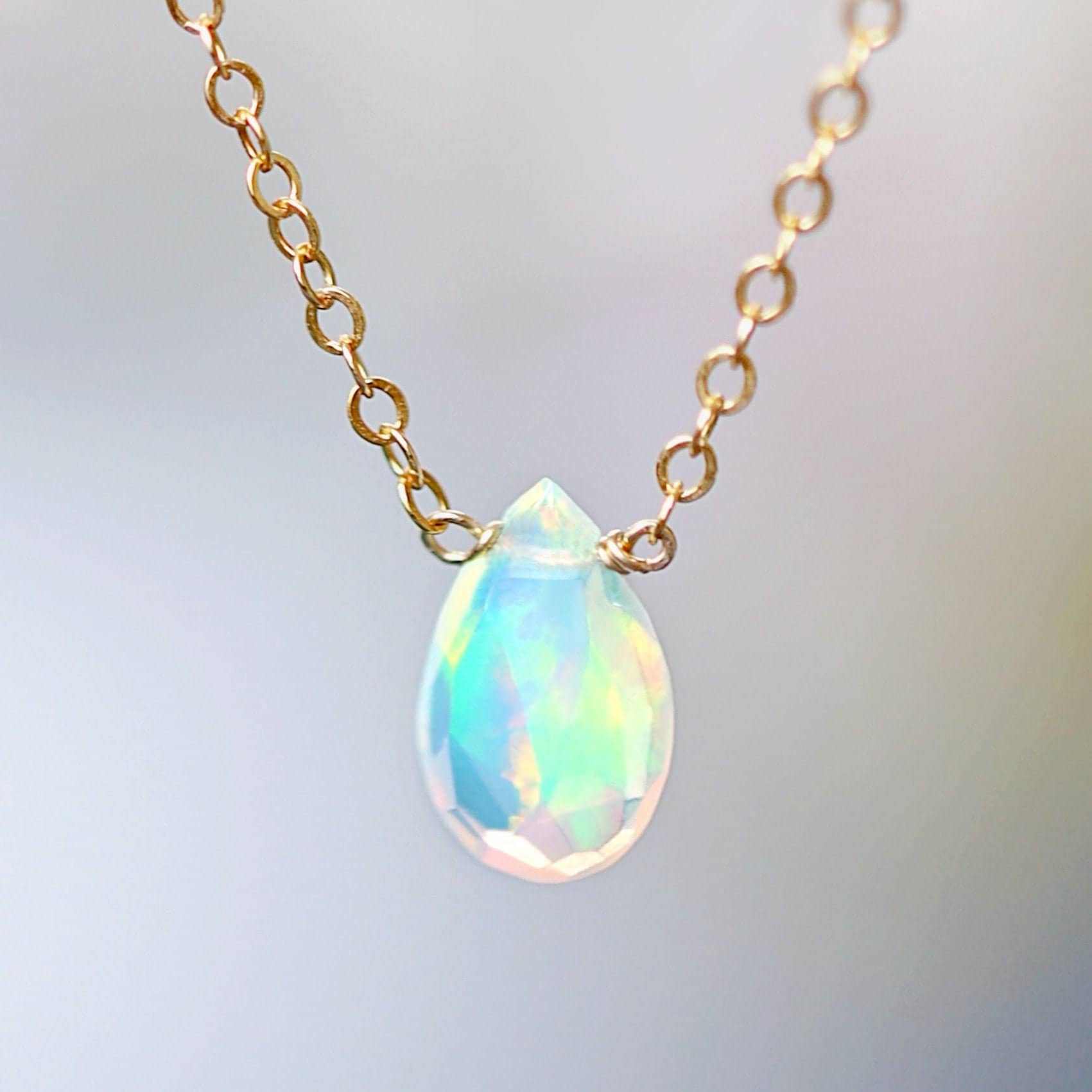 Ethiopian Fire Opal Necklace October 