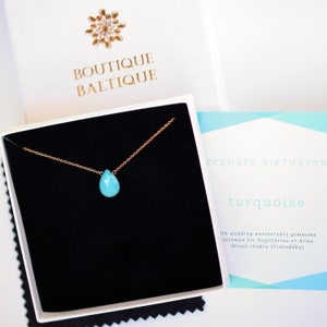 American Arizona Turquoise Necklace, Natural Turquoise Pendant in 14k Gold, Rose Gold, White Gold, Handmade Jewelry image 7