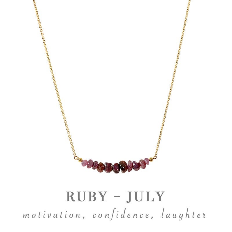 Raw Ruby Bar Necklace*14k Gold Filled*Wedding*Layering Ruby Gemstone Necklace*Women's Jewelry*July Birthstone Birthday Gift for Her
